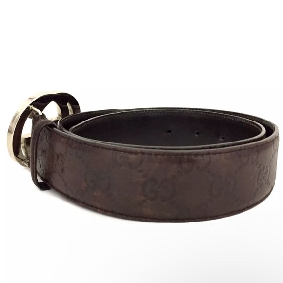 GUCCI SSIMA BROWN 80cm BELT - Picture 2 of 8